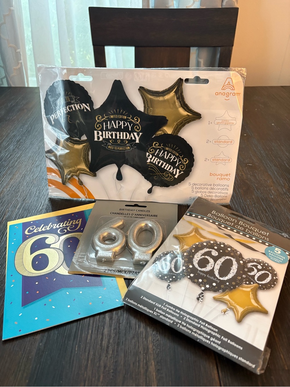 Anagram Black & Gold 'Happy Birthday' Balloon Bouquet - 5pc